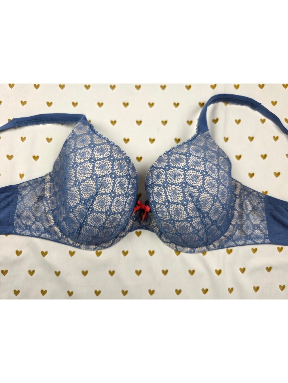 Victorias Secret Blue Lined Perfect Coverage Bra 38C